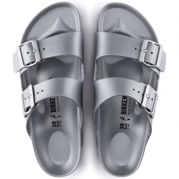 Birkenstock Arizona Essentials Metallic Silver Size 37 - Picture 2 of 13